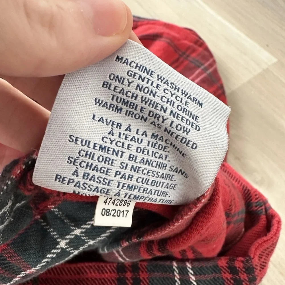 Williams Sonoma Linen Blend Duvet King Size Red Tartan Plaid NO INSERT